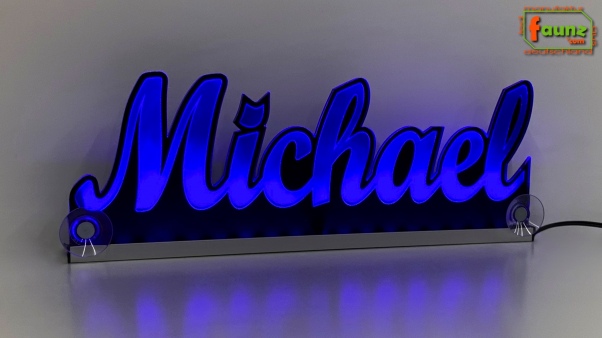 Ihr LED Wunschname "Michael" Namensschild Leuchtschild Truckerschild