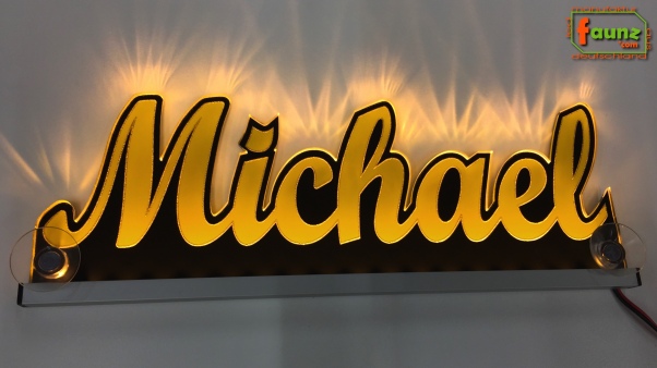 Ihr LED Wunschname "Michael" Namensschild Leuchtschild Truckerschild