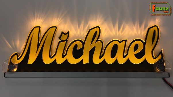 Ihr LED Wunschname "Michael" Namensschild Leuchtschild Truckerschild