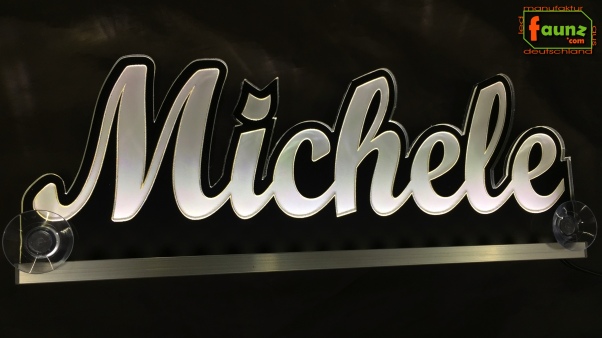 Ihr LED Wunschname "Michele" Namensschild Leuchtschild Truckerschild als Konturschnitt