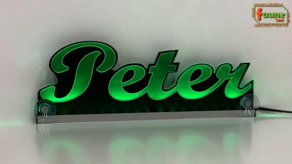 Ihr LED Wunschname "Peter" Namensschild Leuchtschild Truckerschild