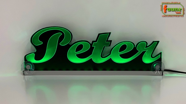 Ihr LED Wunschname "Peter" Namensschild Leuchtschild Truckerschild