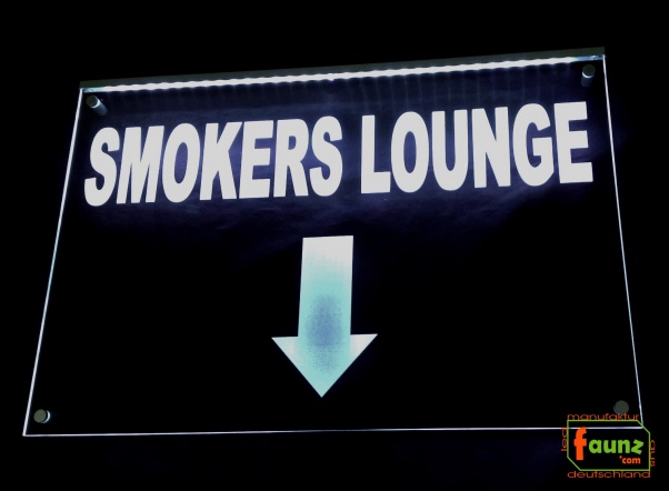 Preview: LED Hinweisschild "SMOKER LOUNGE" | Acrylglas Leuchtschild