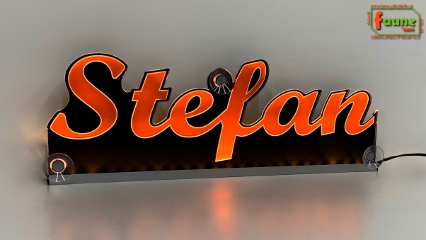 Ihr LED Wunschname "Stefan" Namensschild Leuchtschild Truckerschild
