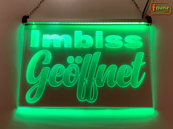 LED Hinweisschild "Imbiss Geöffnet" | Acrylglas Leuchtschild