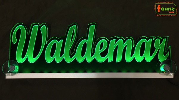 Ihr LED Wunschname "Waldemar" Namensschild Leuchtschild Truckerschild