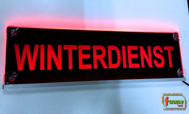 LED Leuchtschild  " Winterdienst " -  Warnschild, Einsatzschild, Gravur