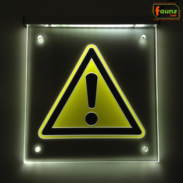 LED Sign "Achtung Gefahr Warnung" | Acrylic Illuminated Sign