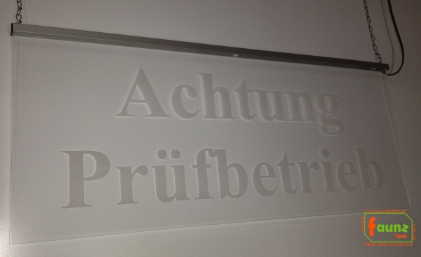 LED Warnschild Gravur “Achtung Prüfbetrieb" Info-Schild Signalschild Industrieschild Leuchtschild