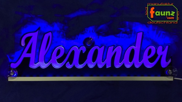 Ihr LED Wunschname "Alexander" Namensschild Leuchtschild Truckerschild