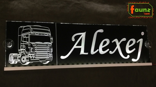 Großes LED Namensschild Truck „ Alexander „ oder Ihr faunz Wunschname©  