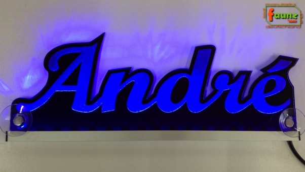 Ihr LED Wunschname "André" Namensschild Leuchtschild Truckerschild