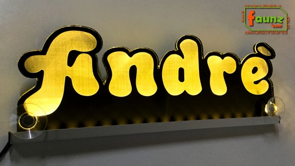 Ihr LED Wunschname "André" Namensschild Leuchtschild Truckerschild - Stil 2