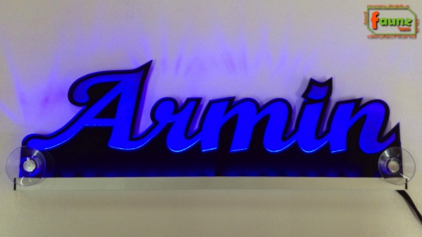 Ihr LED Wunschname "Armin" Namensschild Leuchtschild Truckerschild