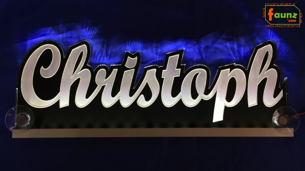 Ihr LED Wunschname "Christoph" Namensschild Leuchtschild Truckerschild