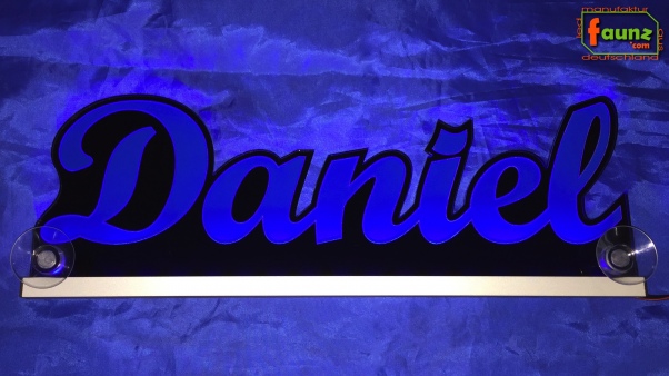 Ihr LED Wunschname "Daniel" Namensschild Leuchtschild Truckerschild