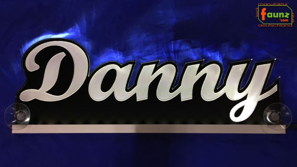 Ihr LED Wunschname "Danny" Namensschild Leuchtschild Truckerschild