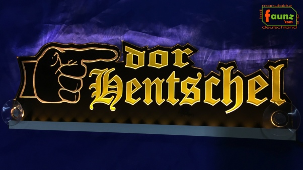 LED Mottoschild Gravur "Zeigefinger + Wunschname" als Konturschnitt Spaßschild Dekoschild Namensschild Truckerschild Leuchtschild