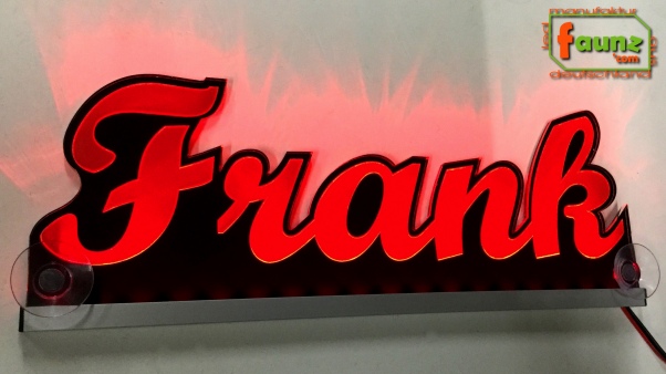 Ihr LED Wunschname "Frank" Namensschild Leuchtschild Truckerschild
