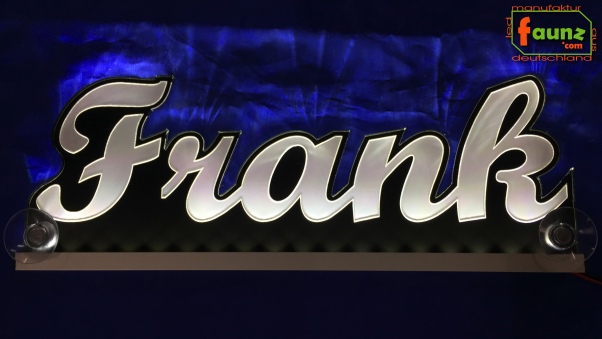 Ihr LED Wunschname "Frank" Namensschild Leuchtschild Truckerschild
