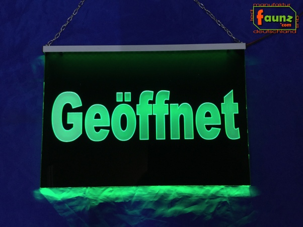 LED Hinweisschild "Geöffnet" | Acrylglas Leuchtschild