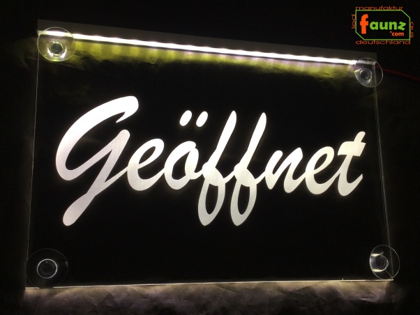 LED Hinweisschild "Geöffnet" | Acrylglas Leuchtschild