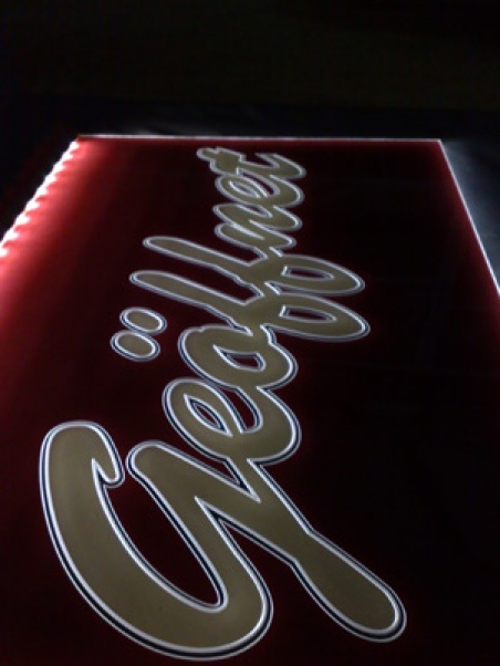 Preview: LED Hinweisschild "Geöffnet" | Acrylglas Leuchtschild