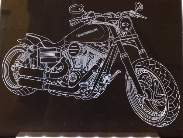 LED Fahrzeug-Gravur für "Harley Davidson Chopper Bike" Oldtimer Liebhaber Tuning Wanddekoration Leuchtschild