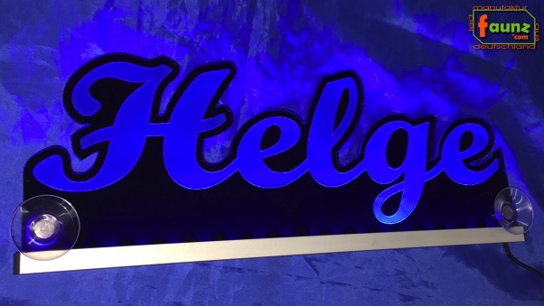 Ihr LED Wunschname "Helge" Namensschild Leuchtschild Truckerschild