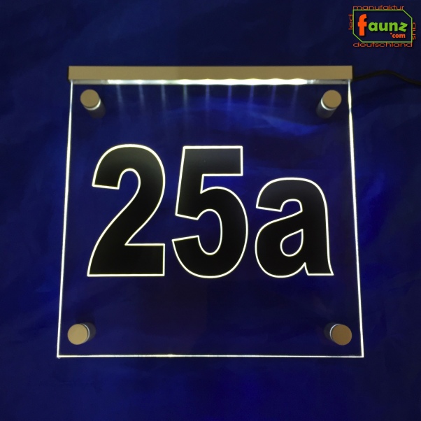 LED Hausnummer Ziffer "25a" - Hausnummernleuchte Außenwandleuchte Außenlampe Leuchtschild