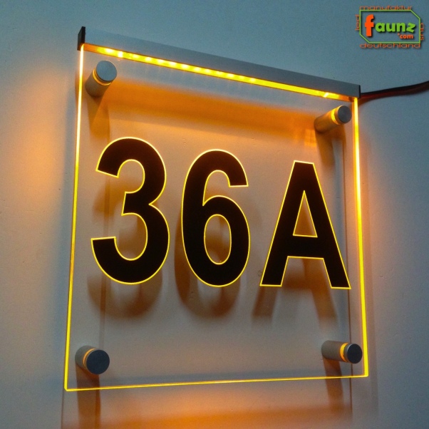 LED Hausnummer Ziffer "36a" - Hausnummernleuchte Außenwandleuchte Außenlampe Leuchtschild
