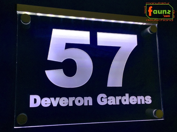Preview: LED House Number "57" | Illuminated Address Sign