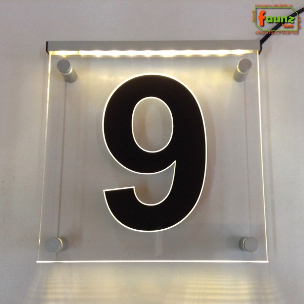 LED Hausnummer Ziffer "9" - Hausnummernleuchte Außenwandleuchte Außenlampe Leuchtschild