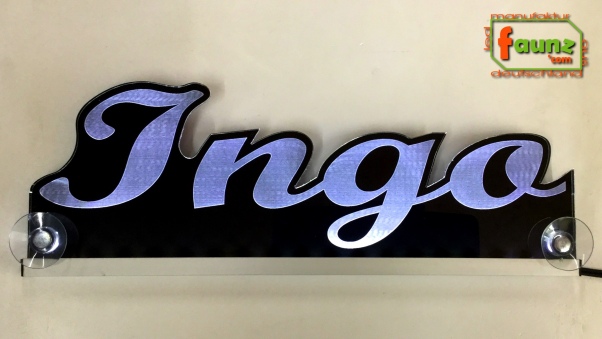 Ihr LED Wunschname "Ingo" Namensschild Leuchtschild Truckerschild