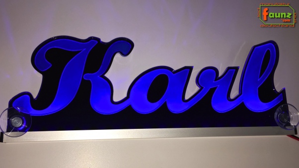 Ihr LED Wunschname "Karl" Namensschild Leuchtschild Truckerschild als Konturschnitt