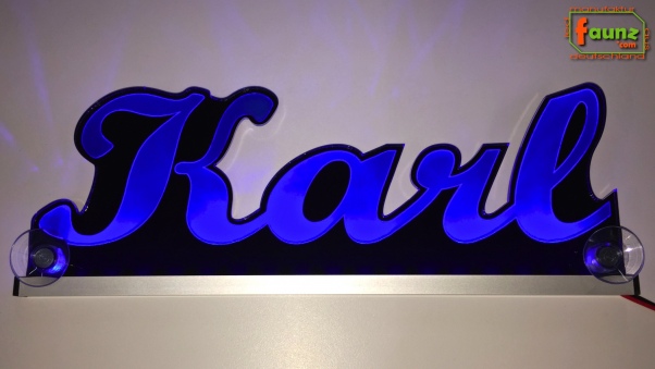 Ihr LED Wunschname "Karl" Namensschild Leuchtschild Truckerschild als Konturschnitt