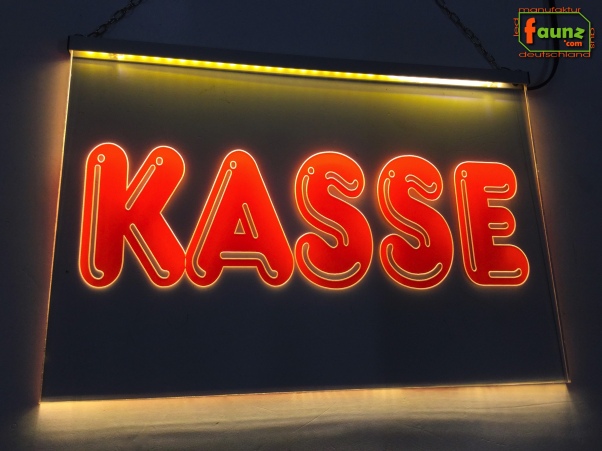 Preview: LED Kassenschild „Kasse“ – Hinweisschild Kassenbereich