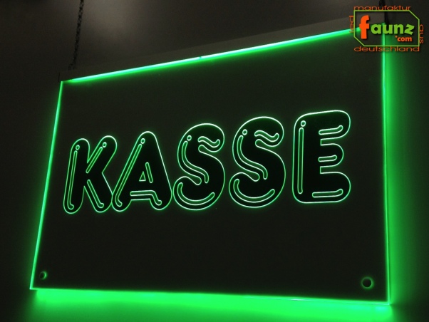 LED Kassenschild "Kasse" - Hinweisschild Orientierungsschild Werbeschild Leuchtschild