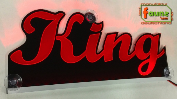 Ihr LED Wunschname "King" Namensschild Leuchtschild Truckerschild