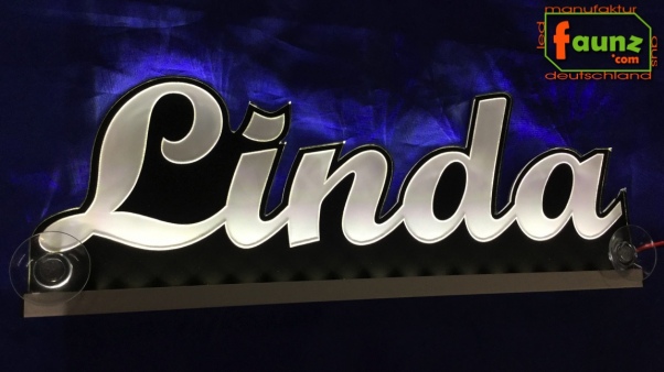 Ihr LED Wunschname "Linda" Namensschild Leuchtschild Truckerschild