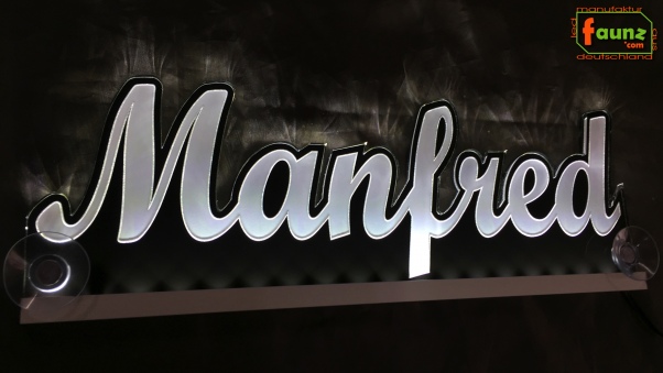 Ihr LED Wunschname "Manfred" Namensschild Leuchtschild Truckerschild