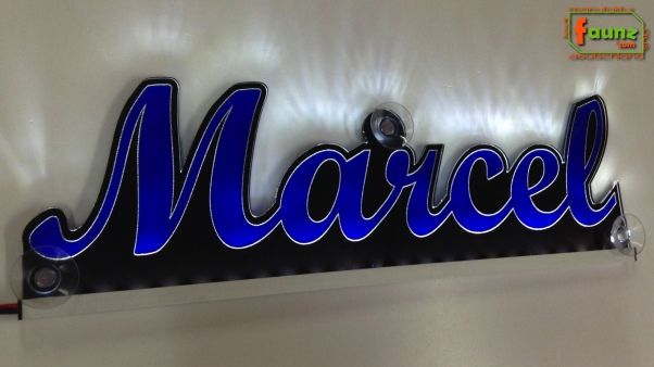 Ihr LED Wunschname "Marcel" Namensschild Leuchtschild Truckerschild