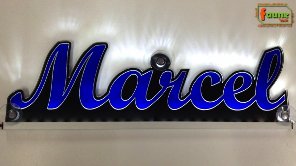 Ihr LED Wunschname "Marcel" Namensschild Leuchtschild Truckerschild