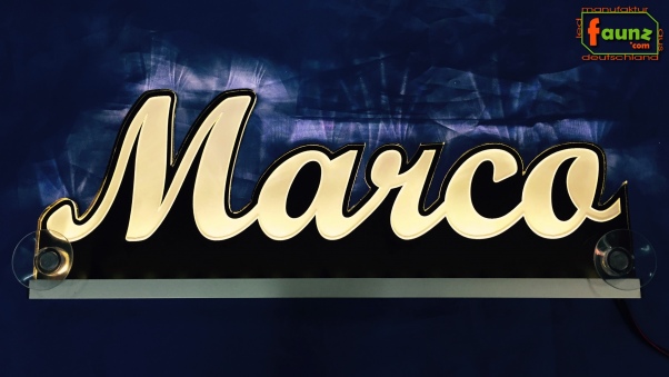 Ihr LED Wunschname "Marco" Namensschild Leuchtschild Truckerschild