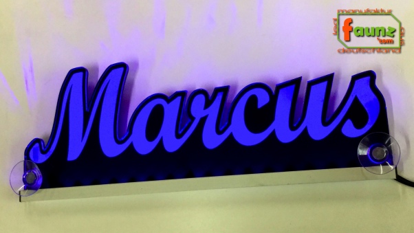 Ihr LED Wunschname "Marcus" Namensschild Leuchtschild Truckerschild