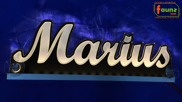 Ihr LED Wunschname "Marius" Namensschild Leuchtschild Truckerschild