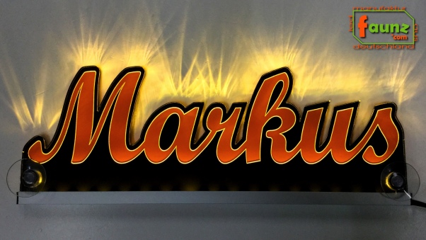 Ihr LED Wunschname "Markus" Namensschild Leuchtschild Truckerschild