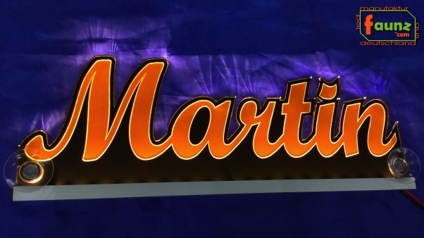 Ihr LED Wunschname "Martin" Namensschild Leuchtschild Truckerschild