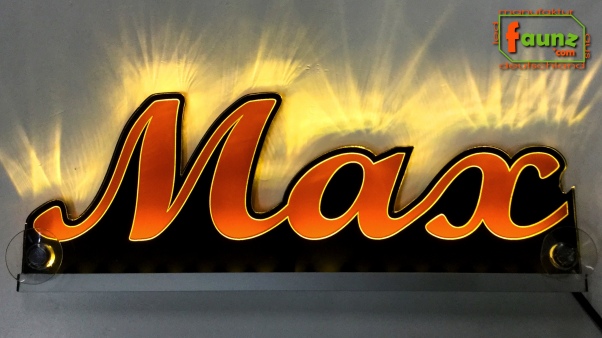 Ihr LED Wunschname "Max" Namensschild Leuchtschild Truckerschild