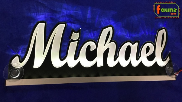 Ihr LED Wunschname "Michael" Namensschild Leuchtschild Truckerschild